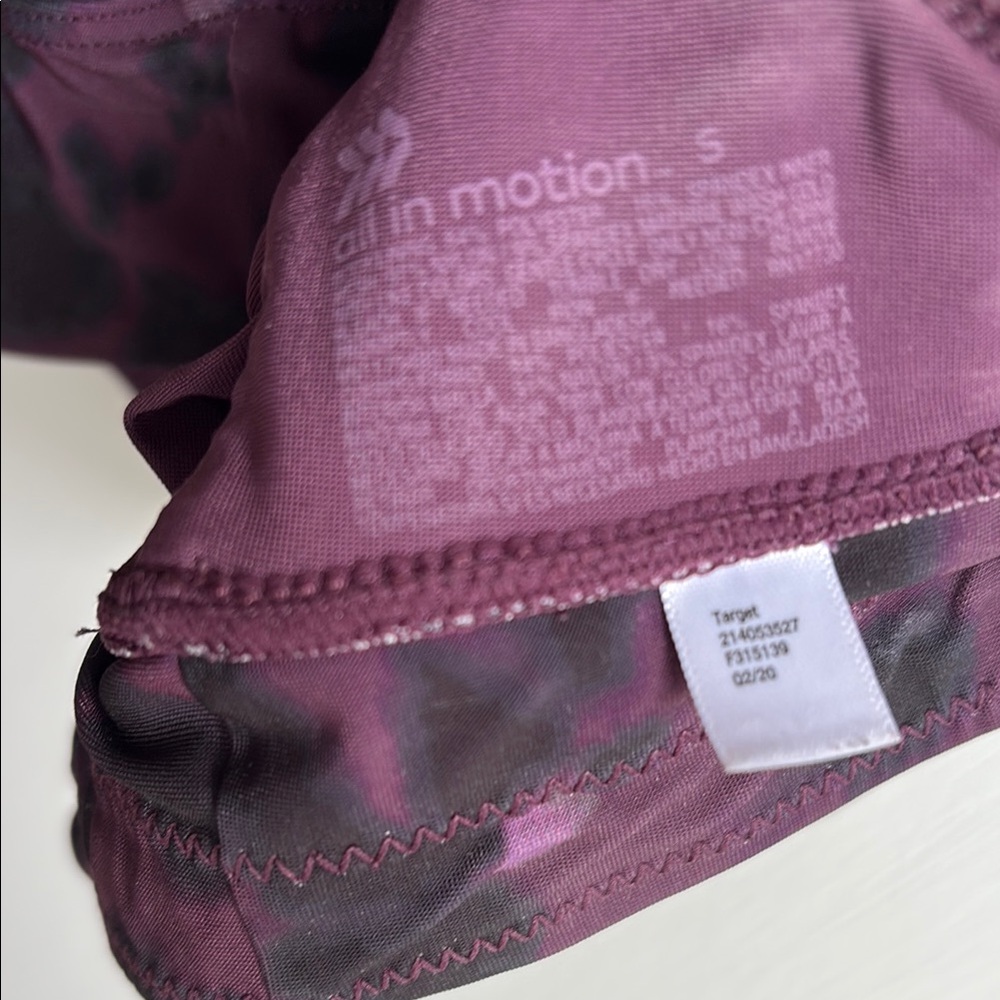 All in Motion Strappy Sports Bra/Bikini Top in Dark Purple/ Black size Small - Picture 5 of 6